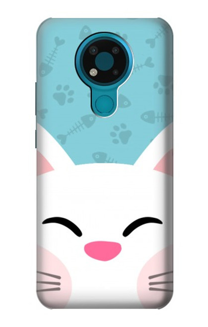 S3542 かわいい猫漫画 Cute Cat Cartoon Nokia 3.4 バックケース、フリップケース・カバー