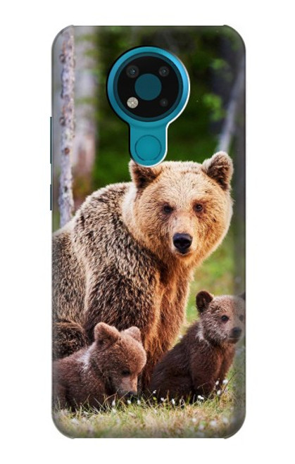 S3558 くまの家族 Bear Family Nokia 3.4 バックケース、フリップケース・カバー