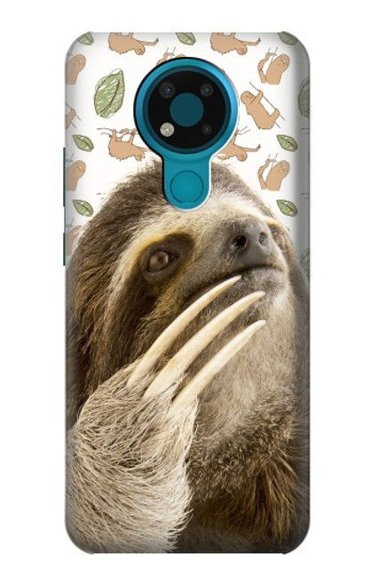 S3559 ナマケモノ Sloth Pattern Nokia 3.4 バックケース、フリップケース・カバー