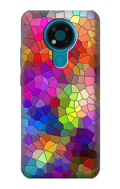 S3677 カラフルなレンガのモザイク Colorful Brick Mosaics Nokia 3.4 バックケース、フリップケース・カバー