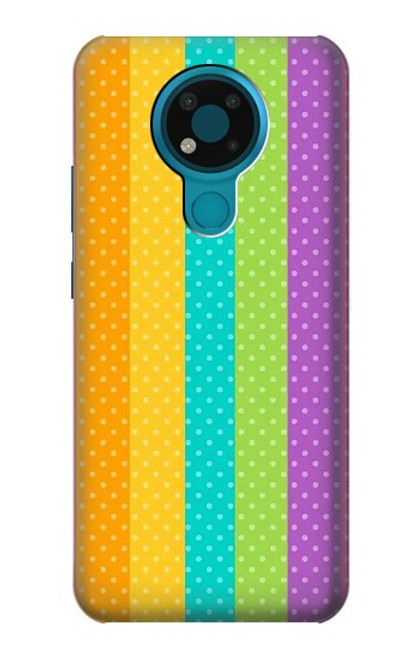 S3678 カラフルなレインボーバーティカル Colorful Rainbow Vertical Nokia 3.4 バックケース、フリップケース・カバー