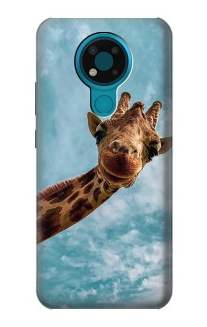 S3680 かわいいスマイルキリン Cute Smile Giraffe Nokia 3.4 バックケース、フリップケース・カバー