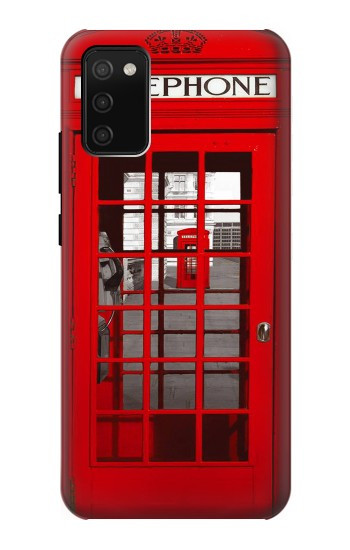 S0058 ロンドン〔イギリス〕の赤い電話ボックス Classic British Red Telephone Box Samsung Galaxy A02s, Galaxy M02s バックケース、フリップケース・カバー