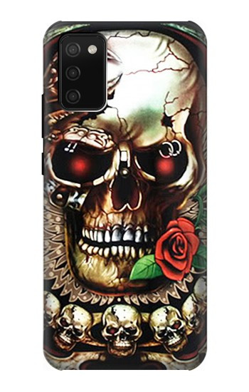 S0753 スカル 翼 バラ パンク Skull Wing Rose Punk Samsung Galaxy A02s, Galaxy M02s バックケース、フリップケース・カバー