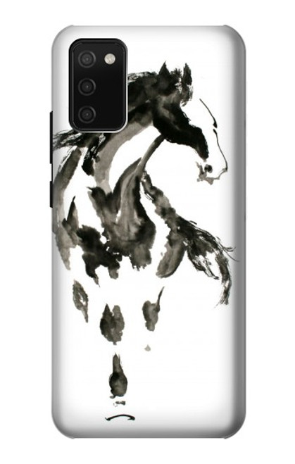 S1031 馬の絵筆 Horse Paintbrush Samsung Galaxy A02s, Galaxy M02s バックケース、フリップケース・カバー