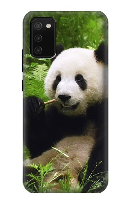 S1073 パンダは食べるのが楽しみ Panda Enjoy Eating Samsung Galaxy A02s, Galaxy M02s バックケース、フリップケース・カバー