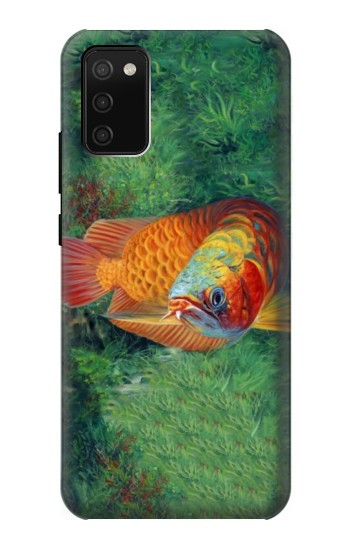 S1157 レッドアロワナ Red Arowana Fish Samsung Galaxy A02s, Galaxy M02s バックケース、フリップケース・カバー