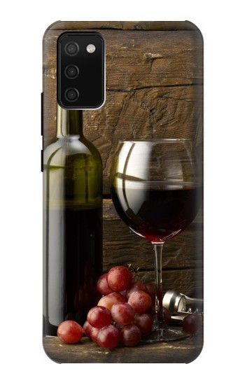 S1316 ブドウのボトルと赤ワインのグラス Grapes Bottle and Glass of Red Wine Samsung Galaxy A02s, Galaxy M02s バックケース、フリップケース・カバー