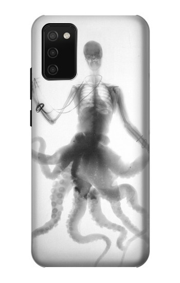 S1432 頭蓋骨のタコのX線 Skull Octopus X-ray Samsung Galaxy A02s, Galaxy M02s バックケース、フリップケース・カバー