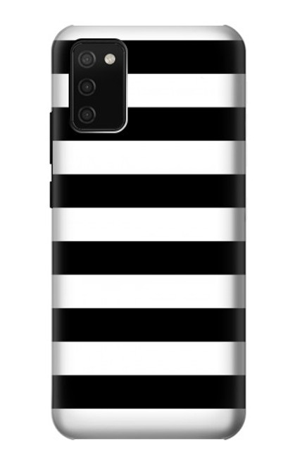 S1596 黒と白のストライプ Black and White Striped Samsung Galaxy A02s, Galaxy M02s バックケース、フリップケース・カバー