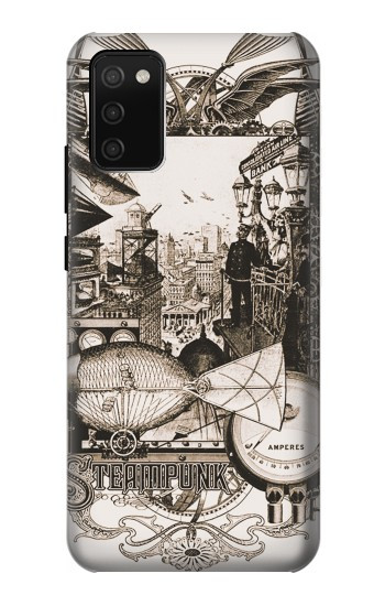 S1681 スチームパンク 図面 Steampunk Drawing Samsung Galaxy A02s, Galaxy M02s バックケース、フリップケース・カバー