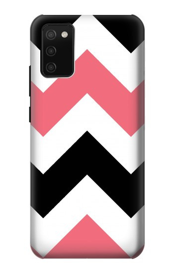 S1849 ピンクブラックシェブロンジグザグ Pink Black Chevron Zigzag Samsung Galaxy A02s, Galaxy M02s バックケース、フリップケース・カバー