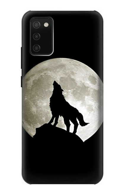 S1981 オオカミは 月にハウリング Wolf Howling at The Moon Samsung Galaxy A02s, Galaxy M02s バックケース、フリップケース・カバー