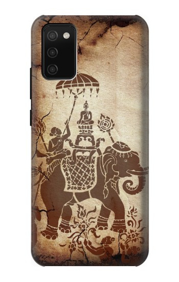 S2102 タイアート 象に仏 Thai Art Buddha on Elephant Samsung Galaxy A02s, Galaxy M02s バックケース、フリップケース・カバー