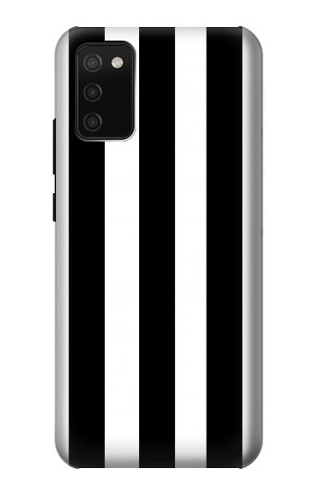 S2297 黒と白の縦縞 Black and White Vertical Stripes Samsung Galaxy A02s, Galaxy M02s バックケース、フリップケース・カバー