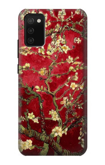 S2414 赤開花アーモンドの木 フィンセント・ファン・ゴッホ Red Blossoming Almond Tree Van Gogh Samsung Galaxy A02s, Galaxy M02s バックケース、フリップケース・カバー