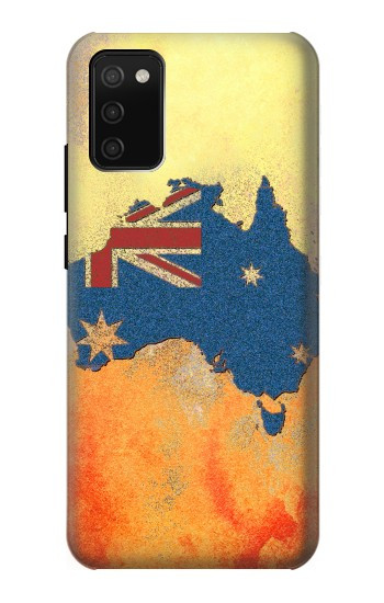 S2494 オーストラリア国旗地図ロックテクスチャ Australia Flag Map Rock Texture Samsung Galaxy A02s, Galaxy M02s バックケース、フリップケース・カバー