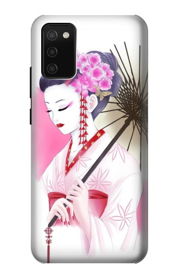S2579 着物 Japanese Traditional Geisha Kimono Samsung Galaxy A02s, Galaxy M02s バックケース、フリップケース・カバー