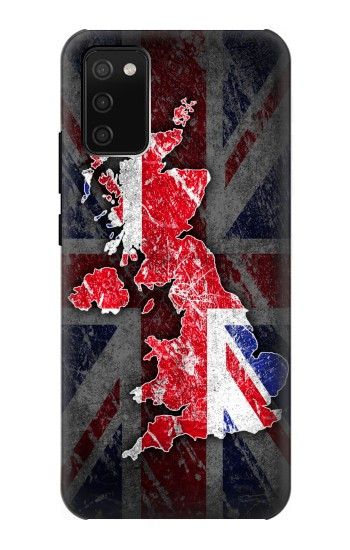 S2936 英国旗地図 UK British Flag Map Samsung Galaxy A02s, Galaxy M02s バックケース、フリップケース・カバー