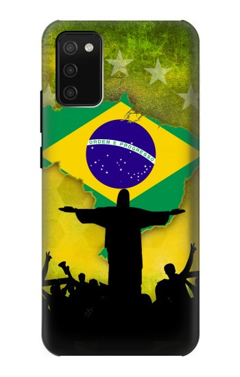 S2981 ブラジルサッカー Brazil Football Soccer Map Flag Samsung Galaxy A02s, Galaxy M02s バックケース、フリップケース・カバー
