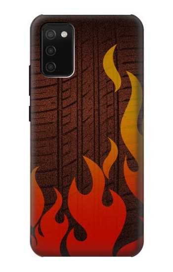 S2988 火災ラリー車のタイヤ Rally Car Tire Fire Samsung Galaxy A02s, Galaxy M02s バックケース、フリップケース・カバー