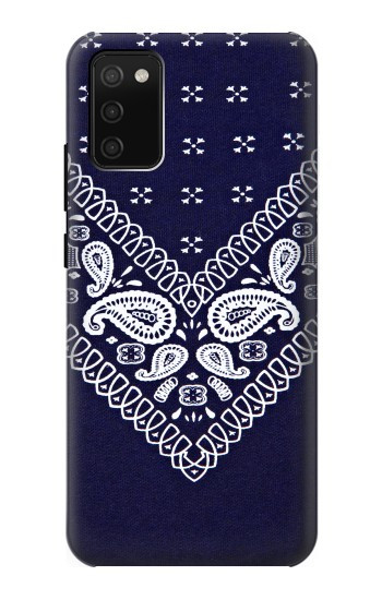 S3357 ネイビーブルーバンダナパターン Navy Blue Bandana Pattern Samsung Galaxy A02s, Galaxy M02s バックケース、フリップケース・カバー
