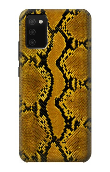 S3365 黄パイソンの皮膚 グラフィックプリント Yellow Python Skin Graphic Print Samsung Galaxy A02s, Galaxy M02s バックケース、フリップケース・カバー