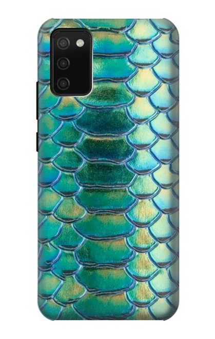 S3414 緑のヘビの鱗 グラフィックプリント Green Snake Scale Graphic Print Samsung Galaxy A02s, Galaxy M02s バックケース、フリップケース・カバー