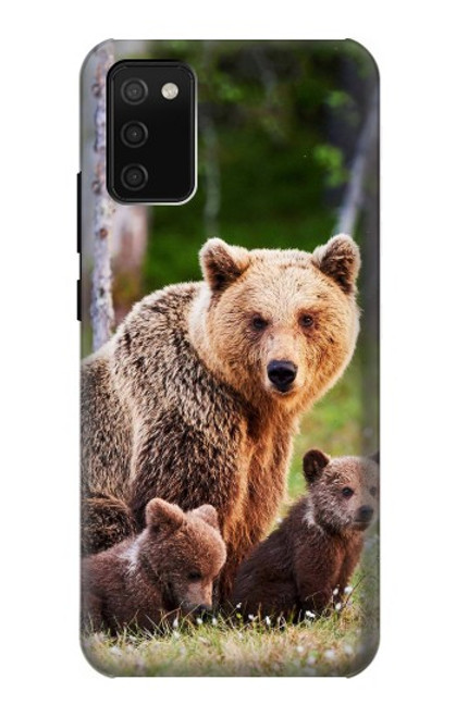 S3558 くまの家族 Bear Family Samsung Galaxy A02s, Galaxy M02s バックケース、フリップケース・カバー