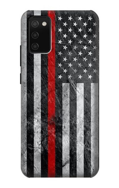 S3687 消防士細い赤い線アメリカの国旗 Firefighter Thin Red Line American Flag Samsung Galaxy A02s, Galaxy M02s バックケース、フリップケース・カバー