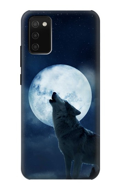 S3693 グリムホワイトウルフ満月 Grim White Wolf Full Moon Samsung Galaxy A02s, Galaxy M02s バックケース、フリップケース・カバー