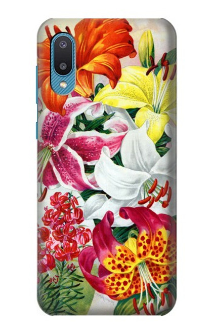 S3205 レトロ花 Retro Art Flowers Samsung Galaxy A04, Galaxy A02, M02 バックケース、フリップケース・カバー