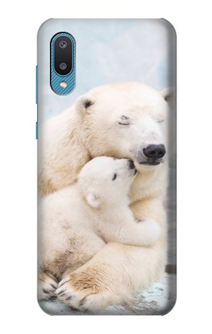 S3373 シロクマ抱擁家族 Polar Bear Hug Family Samsung Galaxy A04, Galaxy A02, M02 バックケース、フリップケース・カバー