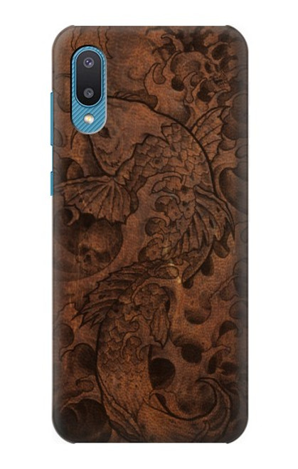 S3405 魚のタトゥーグラフィックプリント Fish Tattoo Leather Graphic Print Samsung Galaxy A04, Galaxy A02, M02 バックケース、フリップケース・カバー