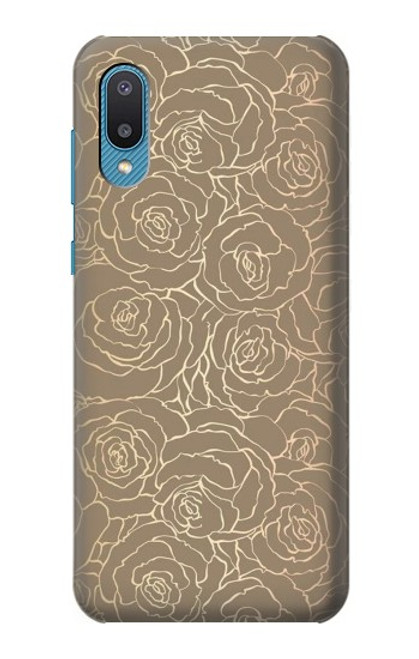S3466 ゴールドローズ柄 Gold Rose Pattern Samsung Galaxy A04, Galaxy A02, M02 バックケース、フリップケース・カバー