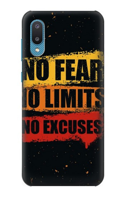 S3492 恐れのない言い訳のない No Fear Limits Excuses Samsung Galaxy A04, Galaxy A02, M02 バックケース、フリップケース・カバー