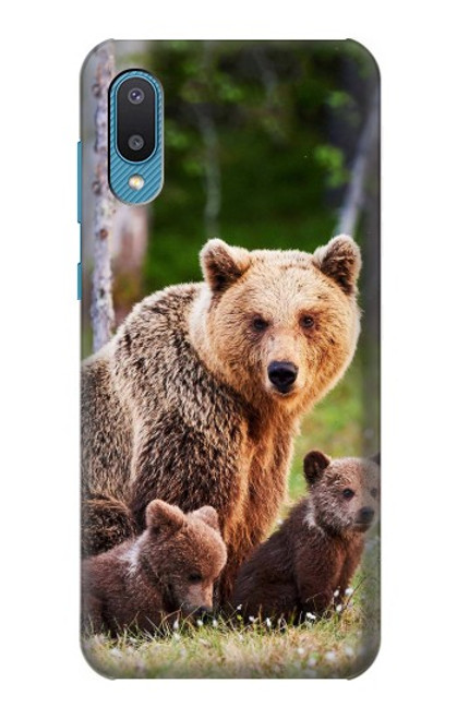 S3558 くまの家族 Bear Family Samsung Galaxy A04, Galaxy A02, M02 バックケース、フリップケース・カバー