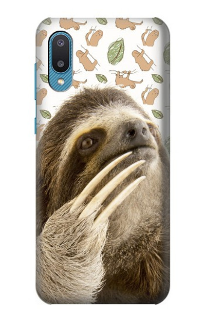 S3559 ナマケモノ Sloth Pattern Samsung Galaxy A04, Galaxy A02, M02 バックケース、フリップケース・カバー