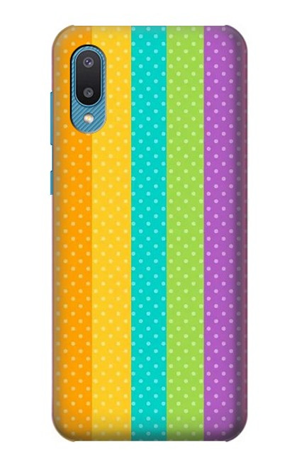 S3678 カラフルなレインボーバーティカル Colorful Rainbow Vertical Samsung Galaxy A04, Galaxy A02, M02 バックケース、フリップケース・カバー