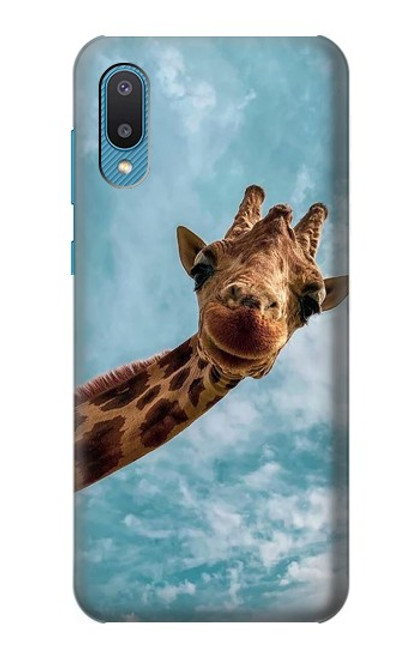 S3680 かわいいスマイルキリン Cute Smile Giraffe Samsung Galaxy A04, Galaxy A02, M02 バックケース、フリップケース・カバー