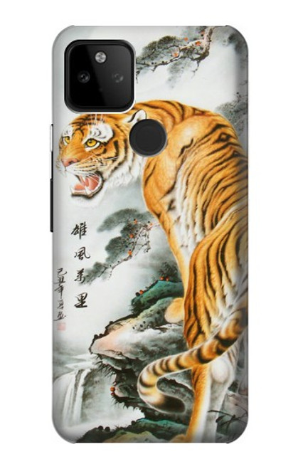 S2750 虎の絵画 Oriental Chinese Tiger Painting Google Pixel 5A 5G バックケース、フリップケース・カバー