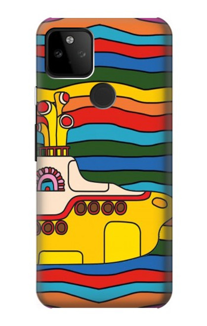 S3599 ヒッピーイエローサブマリン Hippie Submarine Google Pixel 5A 5G バックケース、フリップケース・カバー