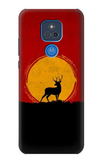 S3513 鹿の夕日 Deer Sunset Motorola Moto G Play (2021) バックケース、フリップケース・カバー