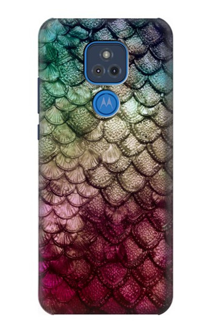 S3539 人魚の鱗 Mermaid Fish Scale Motorola Moto G Play (2021) バックケース、フリップケース・カバー