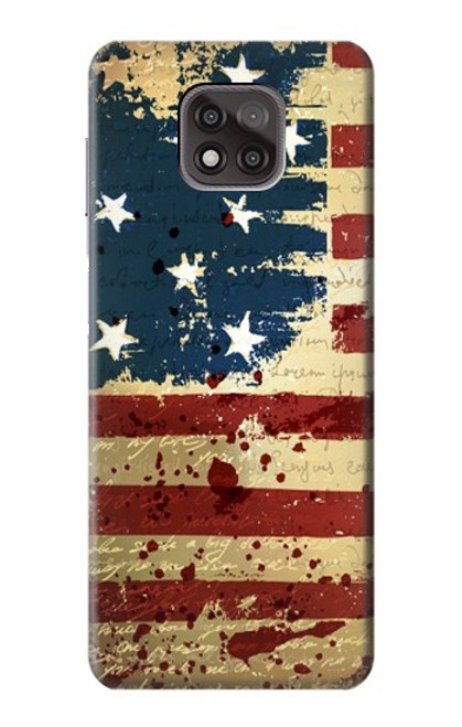 S2349 古いアメリカの国旗 Old American Flag Motorola Moto G Power (2021) バックケース、フリップケース・カバー