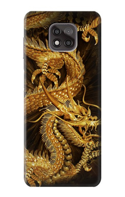 S2804 ゴールドドラゴンプリント Chinese Gold Dragon Printed Motorola Moto G Power (2021) バックケース、フリップケース・カバー