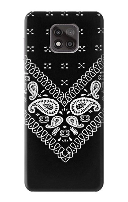 S3363 黒バンダナ Bandana Black Pattern Motorola Moto G Power (2021) バックケース、フリップケース・カバー