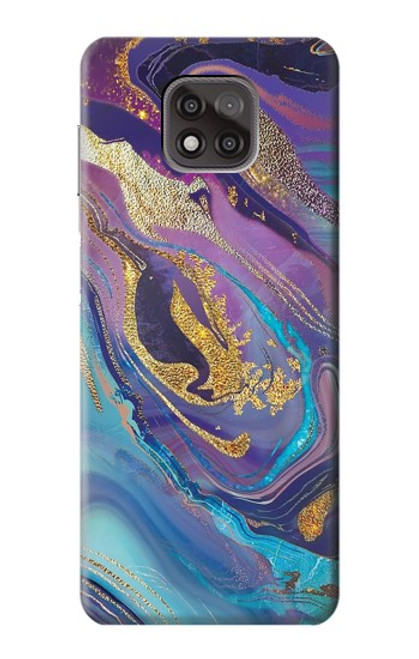 S3676 カラフルな抽象的な大理石の石 Colorful Abstract Marble Stone Motorola Moto G Power (2021) バックケース、フリップケース・カバー