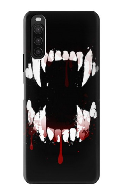 S3527 吸血鬼の歯 Vampire Teeth Bloodstain Sony Xperia 10 III バックケース、フリップケース・カバー