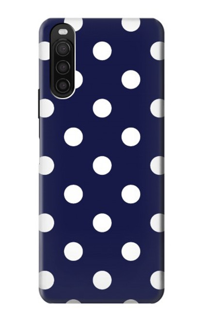 S3533 ブルーの水玉 Blue Polka Dot Sony Xperia 10 III バックケース、フリップケース・カバー